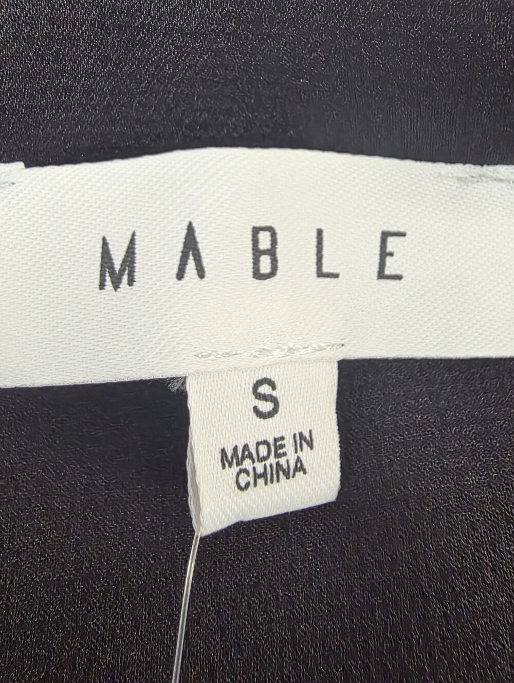Mable Black Satin Tie Front Shirt Dress Small Midi Front Slit Long Sleeve NWOT - Picture 10 of 12